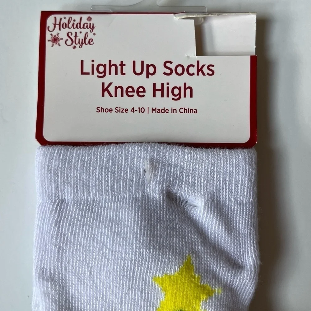 Light Up Knee High Christmas Socks